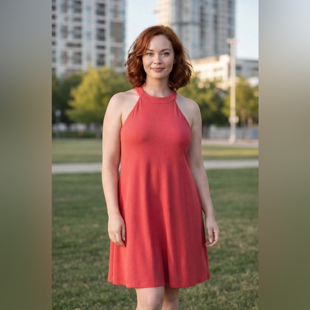 NWT Torrid Mini Rib Trapeze Dress American Beauty Red Swing Knee Length Size 3X